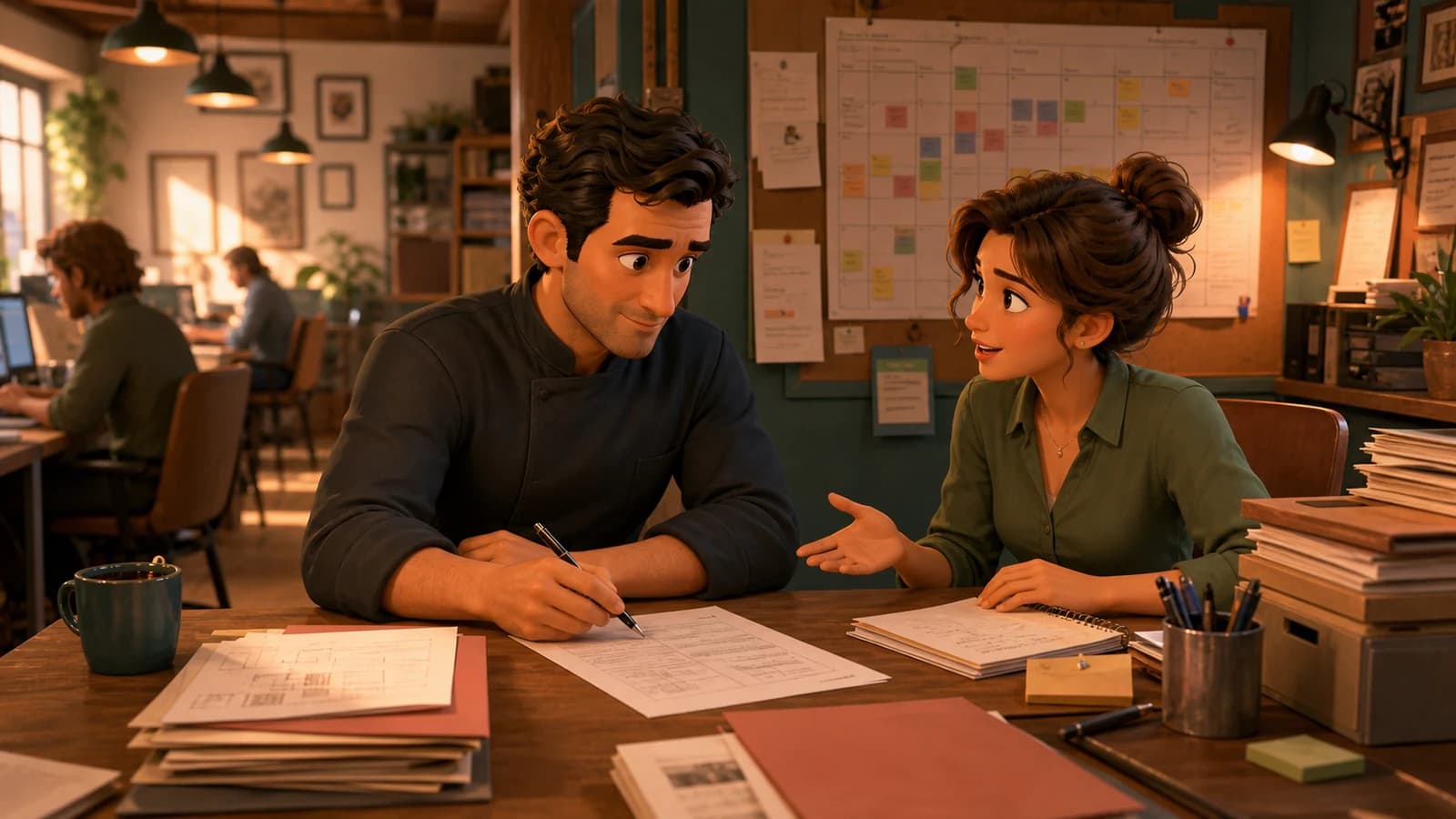 Illustration comics du cas d’usage Arbitrer urgences, retours client et capacite studio