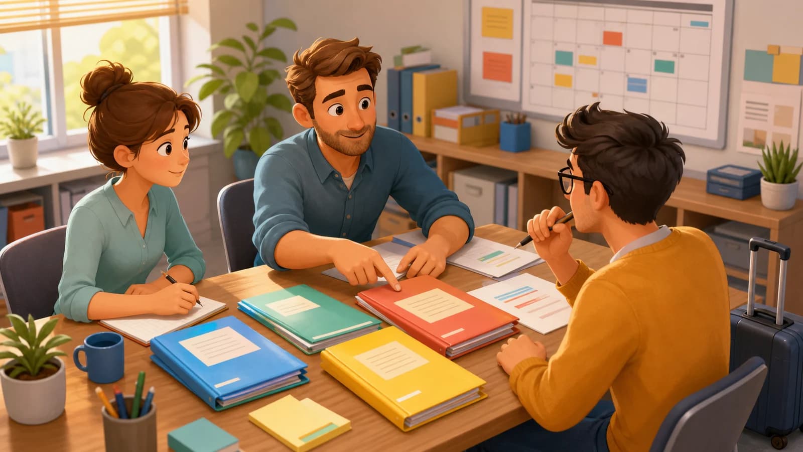 Illustration comics du cas d’usage Laisser dossiers, urgences et decisions au clair